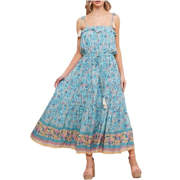 Saints & Hearts Maxi Dress Women’s Large Floral Paisley Boho Flowy Cottage core - Picture 1 of 10